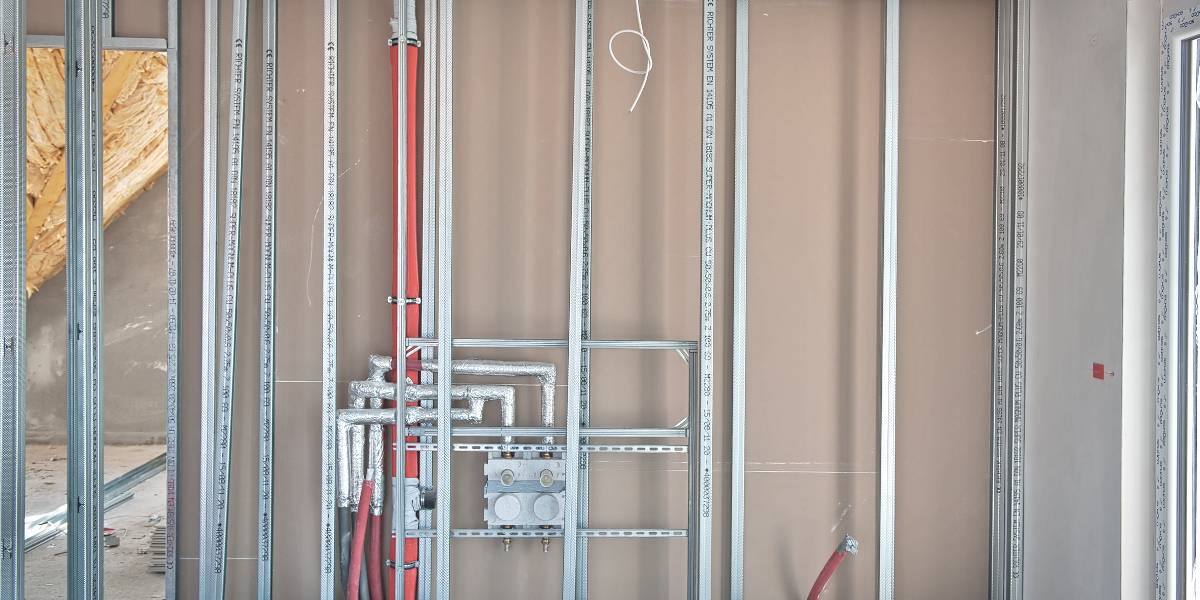 gyproc voorzetwand plaatsen met metal stud frame